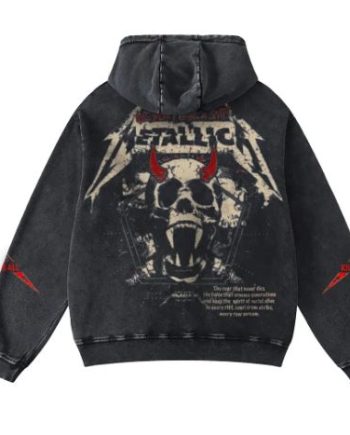 Metalica Acid Black Wash Hoodie