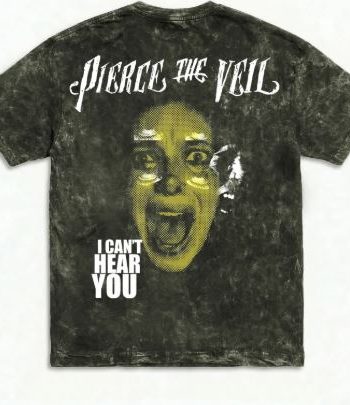 Pierce The Veil Olive Green Acid Wash Oversized T-Shirt