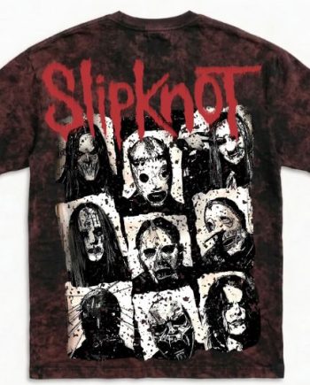 Slipknot Acid Wash Maroon Oversized T-Shirt