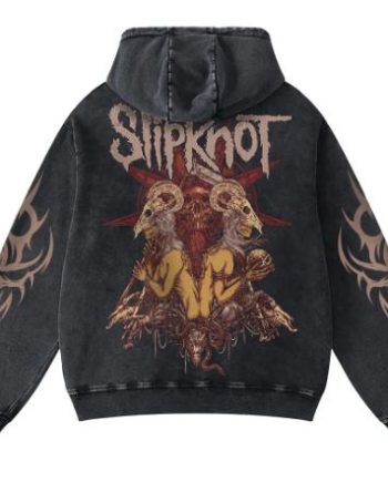 Slipknot Black Acid Wash Hoodie