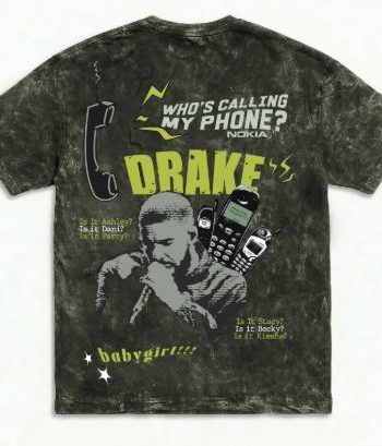 Whos Calling That Shit Olive Green Oversized Acid Wash T-Shirt