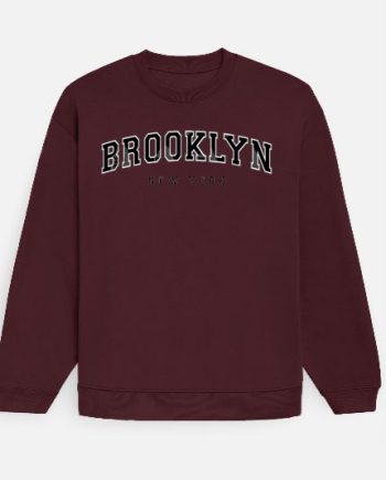Brooklyn Maroon Oversized Sweatshirt