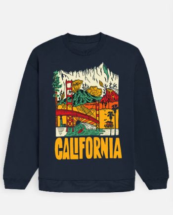 California Navy Blue Oversized Sweatshirt