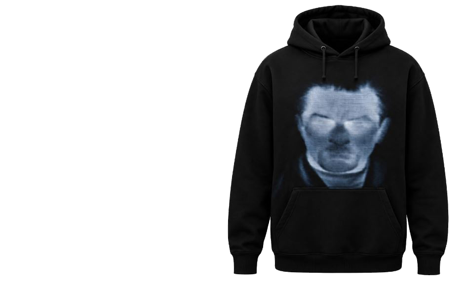 Young Fathers Abstract Thermal Portrait Pullover Hoodie