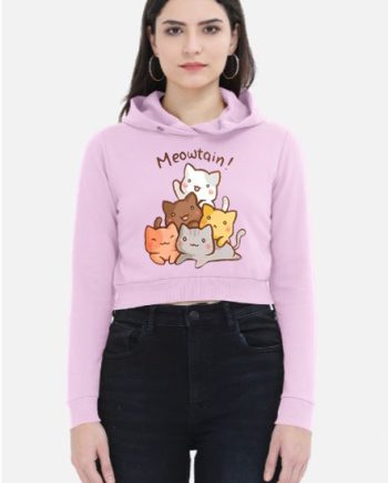 Meowtain Female Cropped Hoodie