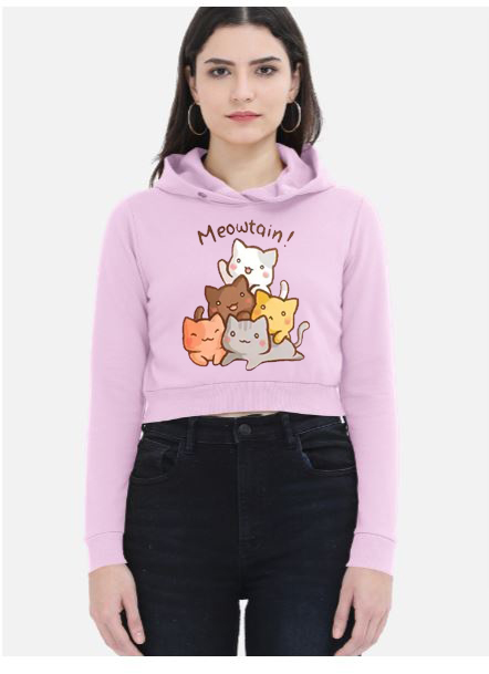 Meowtain Female Cropped Hoodie