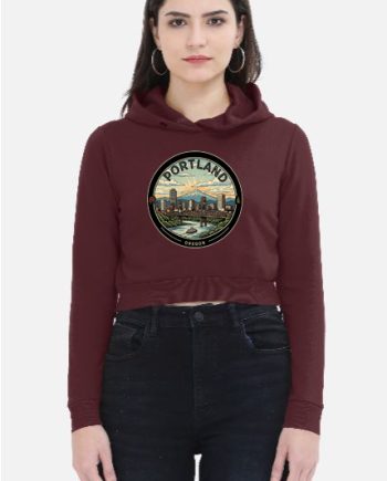 Portland Maroon Cropped Hoodie