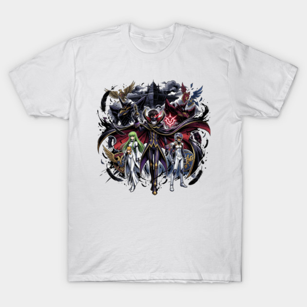 Code Geass Lelouch C.C. Suzaku Character Group Graphic T-Shirt