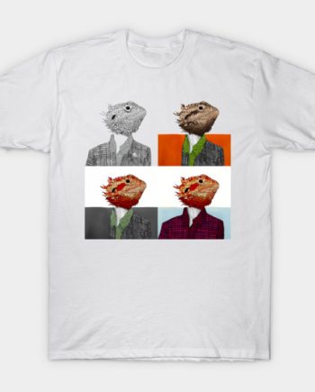 Bearded Dragon Pop Art 4-Panel Graphic T-Shirt
