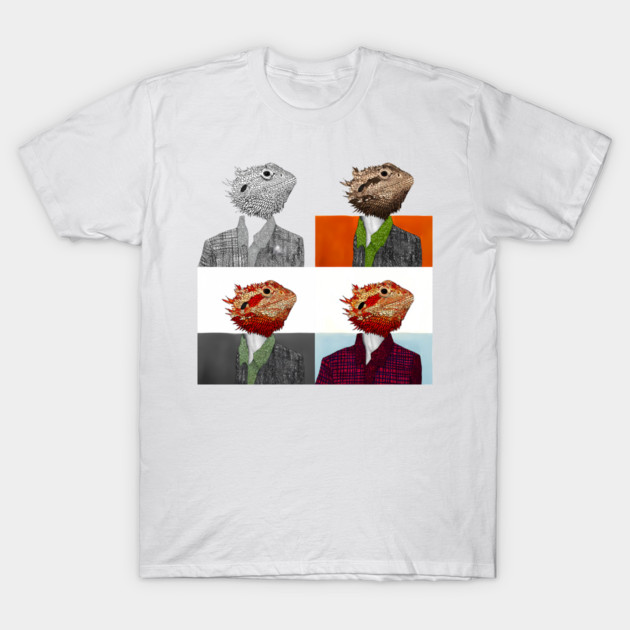 Bearded Dragon Pop Art 4-Panel Graphic T-Shirt