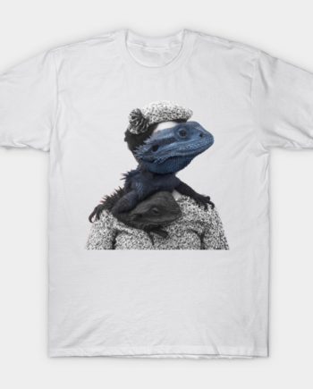 Vintage Blue Lizard Lady Graphic T-Shirt