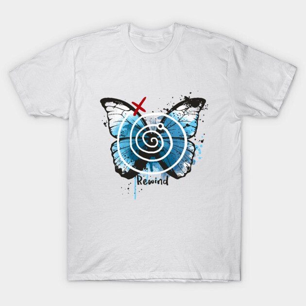 Life is Strange Blue Butterfly "Rewind" Graphic T-Shirt