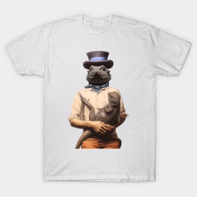 Dapper Bearded Dragon Top Hat Graphic T-Shirt
