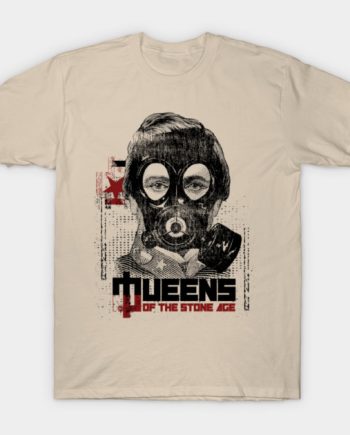 Queens of the Stone Age Gas Mask Portrait Graphic T-Shirt