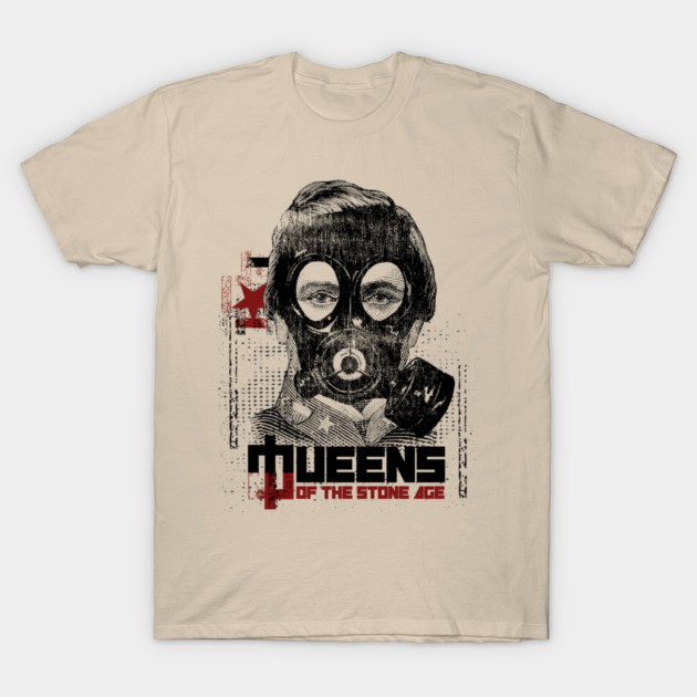 Queens of the Stone Age Gas Mask Portrait Graphic T-Shirt