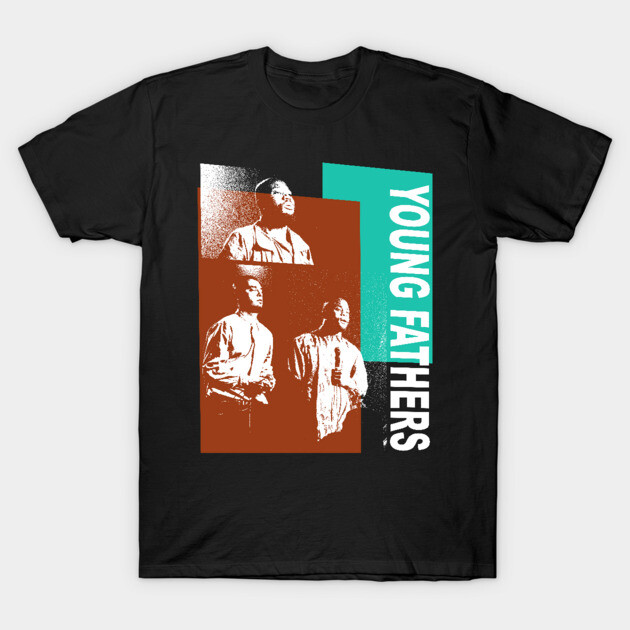 Young Fathers Color Block Photo Graphic T-Shirt