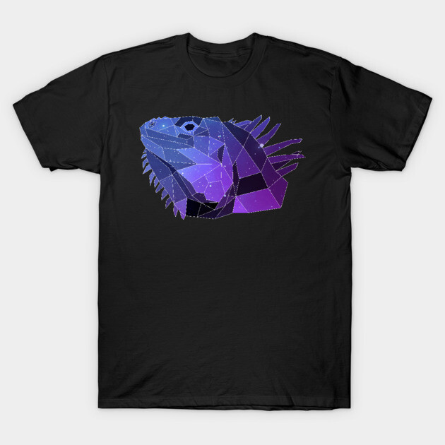 Geometric Galaxy Iguana Graphic T-Shirt