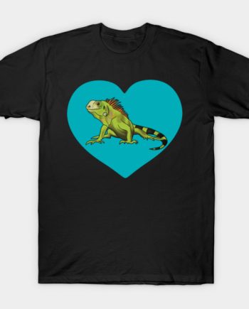 Iguana Turquoise Heart Graphic T-Shirt