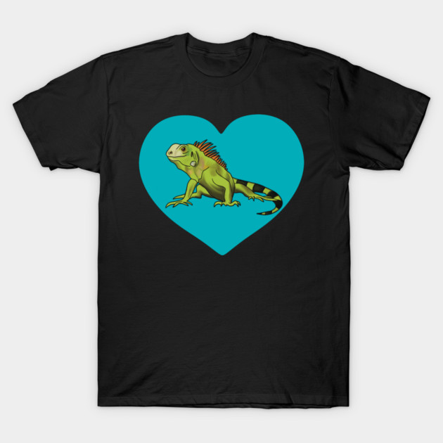 Iguana Turquoise Heart Graphic T-Shirt