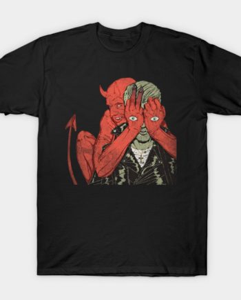 Red Devil & Leather Jacket Graphic T-Shirt