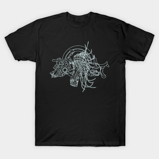 Biomechanical Mechanical Horse Engine Graphic T-Shirt