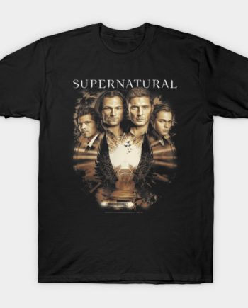 Supernatural Cast Angel Wings & Impala Graphic T-Shirt