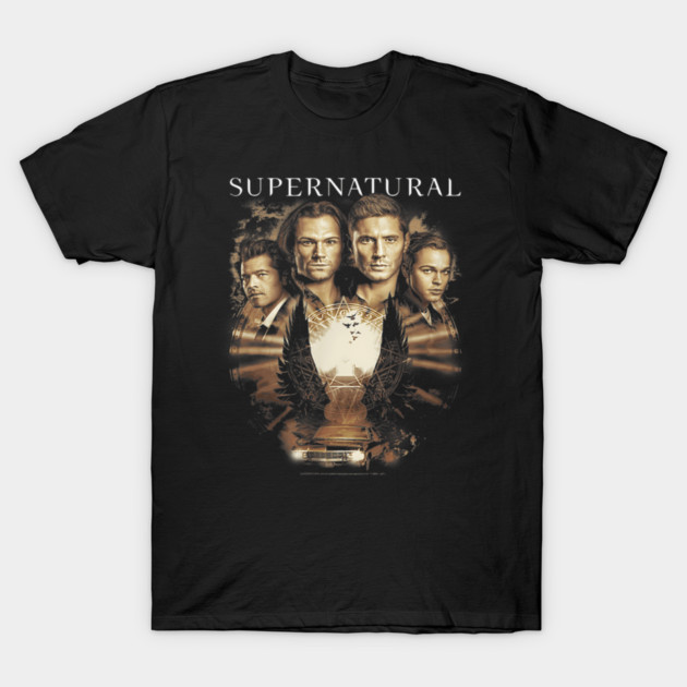 Supernatural Cast Angel Wings & Impala Graphic T-Shirt