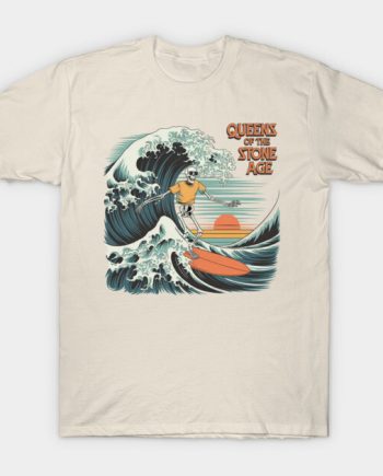 Queens of the Stone Age Surfing Skeleton Graphic T-Shirt
