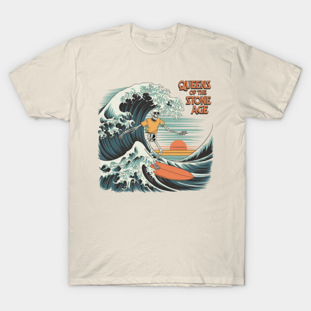 Queens of the Stone Age Surfing Skeleton Graphic T-Shirt