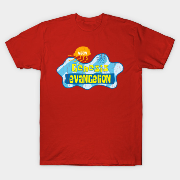 Funny Neon Genesis Evangelion x SpongeBob Title Parody Graphic T-Shirt