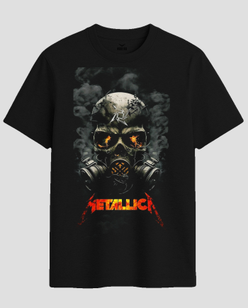 Vintage Metallica Gas Mask Skull Graphic T-Shirt