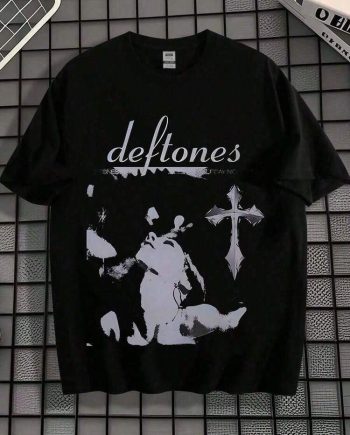 Deftones Gothic Cross Band Graphic T-Shirt