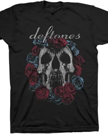 Deftones Skull and Roses Graphic T-Shirt