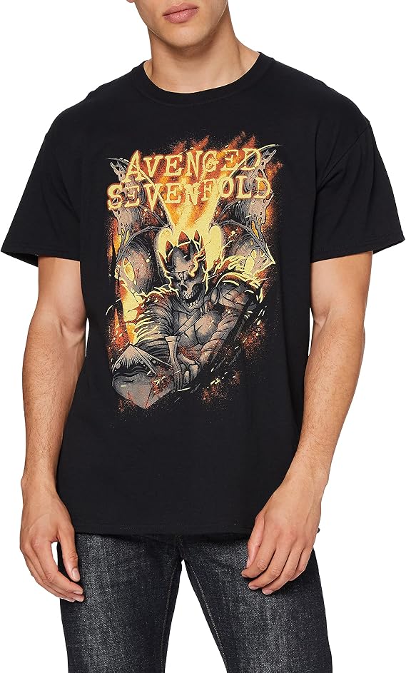 Avenged Sevenfold Fiery Skull Graphic T-Shirt