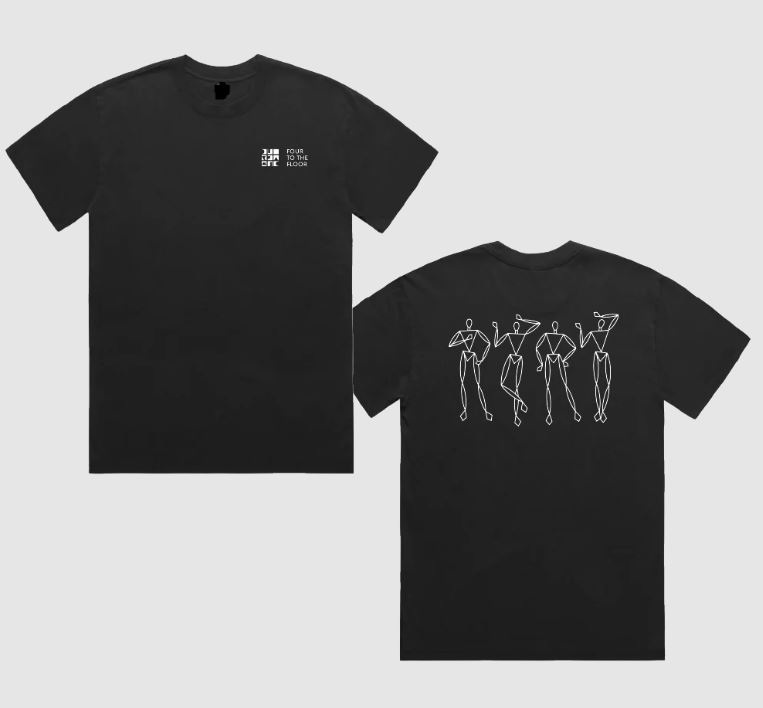 Four to the Floor Minimalist Dancing Figures Graphic T-Shirt