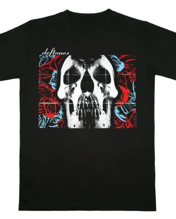 Deftones Skull and Roses Graphic T-Shirt