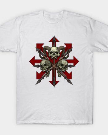 Chaos Star Horned Skulls Graphic T-Shirt
