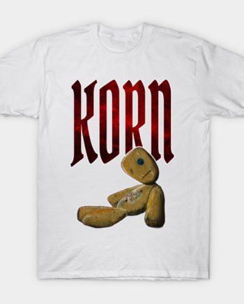 Korn Red Gothic Logo Voodoo Doll Graphic T-Shirt