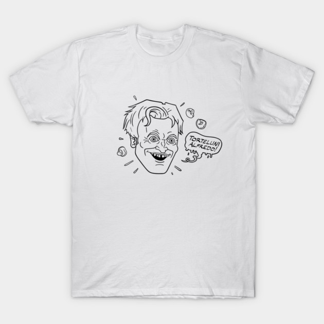Tortellini Alfredo Willem Dafoe Meme Line Art Graphic T-Shirt