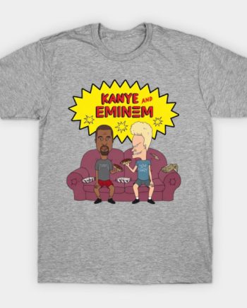 Kanye and Eminem Beavis and Butt-Head Parody Graphic T-Shirt