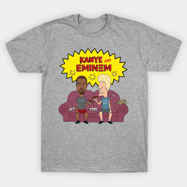 Kanye and Eminem Beavis and Butt-Head Parody Graphic T-Shirt