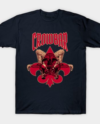 Crowbar Horned Skull Fleur-de-lis Sludge Metal Graphic T-Shirt