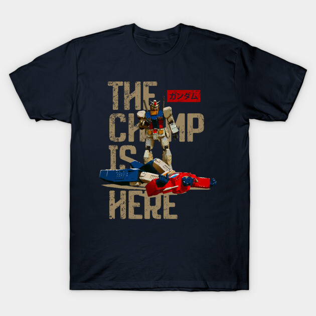Gundam The Champ Is Here Mecha Parody Graphic T-Shirt