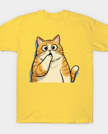 Shocked Orange Tabby Cat Gasping Meme Graphic T-Shirt