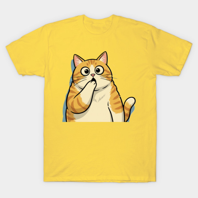 Shocked Orange Tabby Cat Gasping Meme Graphic T-Shirt