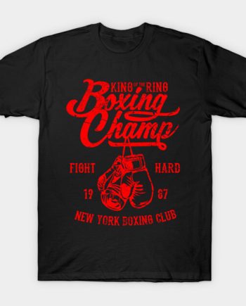 King of the Ring Boxing Champ Vintage Gloves Graphic T-Shirt