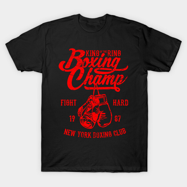 King of the Ring Boxing Champ Vintage Gloves Graphic T-Shirt