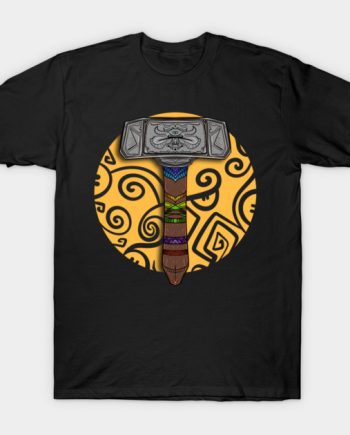 Thor Mjolnir Tribal Sun Graphic T-Shirt