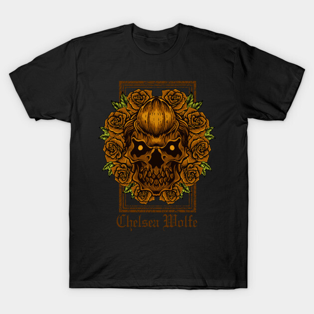 Chelsea Wolfe Gothic Skull and Roses Dark Folk Graphic T-Shirt