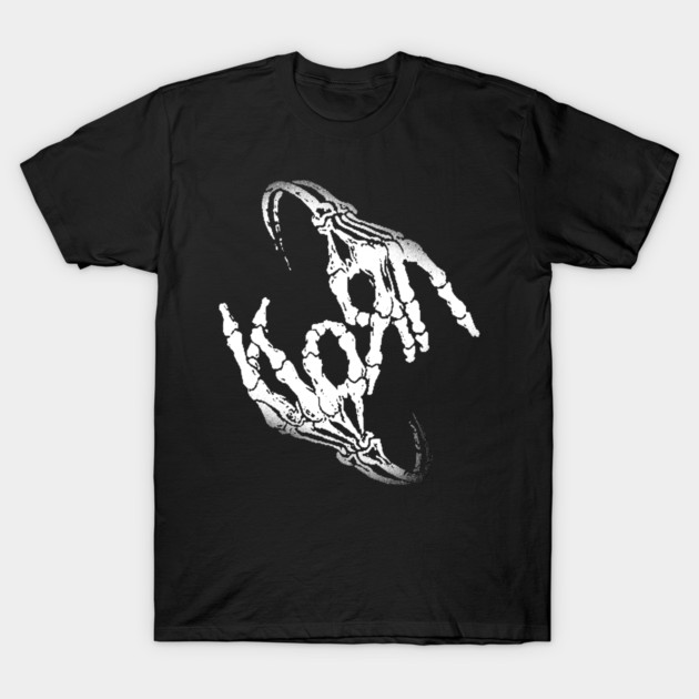 Korn Skeleton Hands Logo Graphic T-Shirt